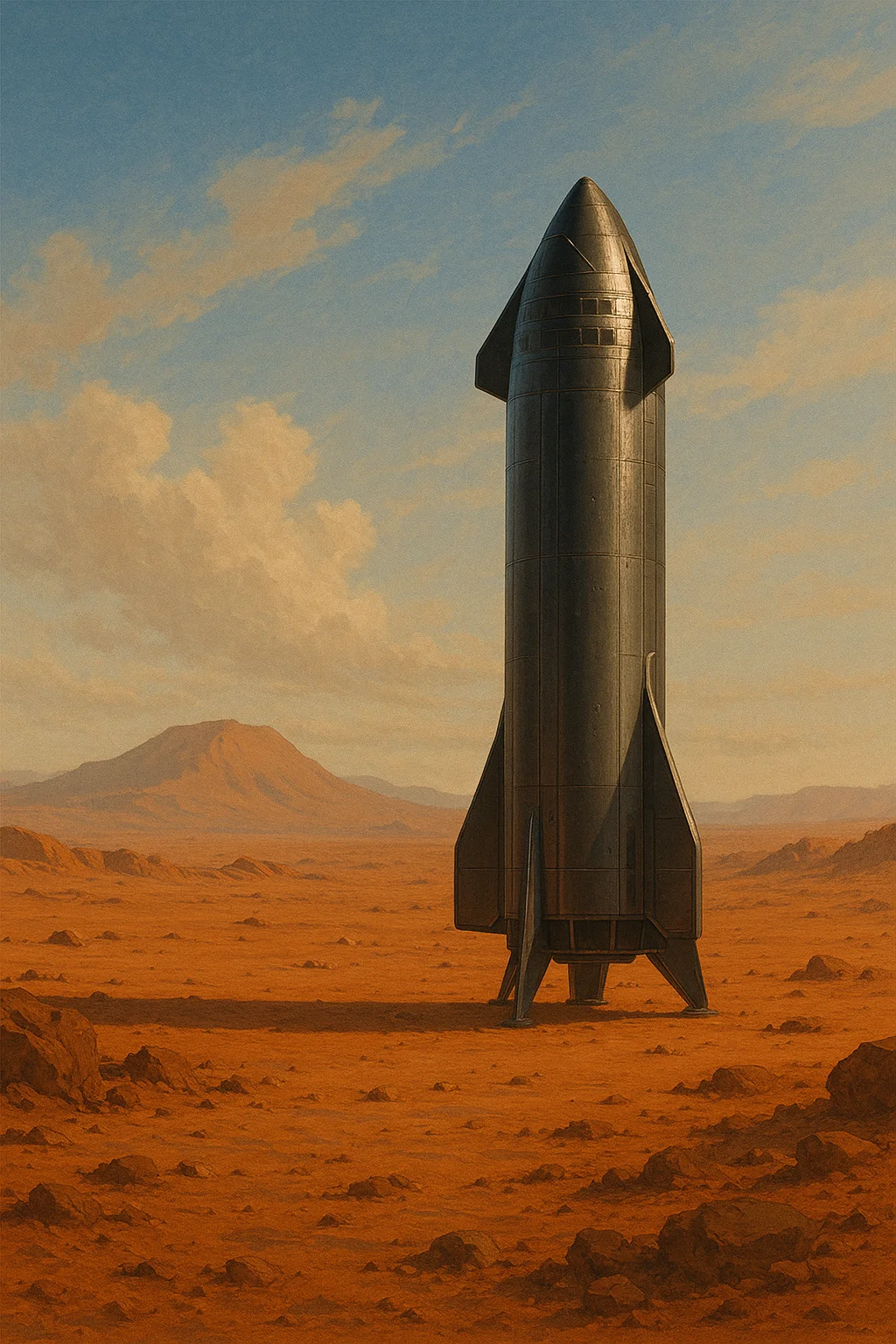 Starship landing on Mars concept